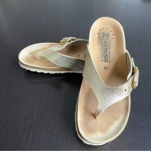 Mephisto gold leather sandals